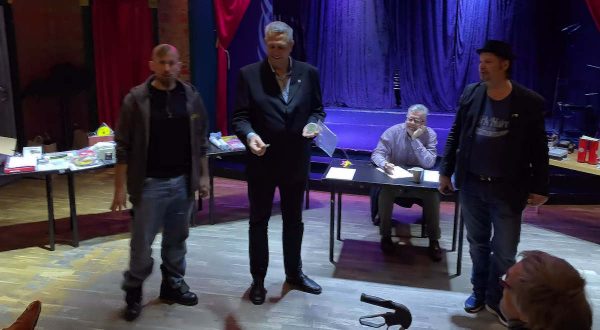 Anton, Leif, Anders och Martin höll i auktionen.